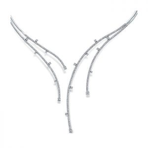 14k White Gold Diamond Diamond Choker Necklace NK5276W44JJ