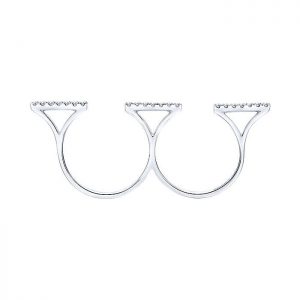 14k White Gold Diamond Double Ring Ladies' Ring LR50900W45JJ