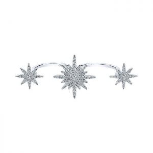 14k White Gold Diamond Double Ring Ladies' Ring LR50945W45JJ