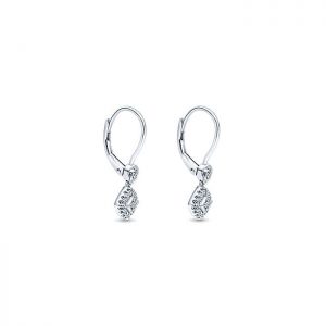 14k White Gold Diamond Drop Earrings EG10533W45JJ
