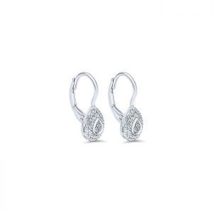 14k White Gold Diamond Drop Earrings EG10895W45JJ