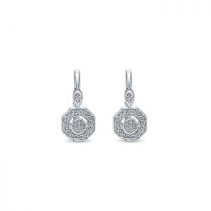 14k White Gold Diamond Drop Earrings EG11045W45JJ