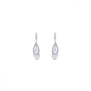 14k White Gold Diamond Drop Earrings EG11159W45JJ