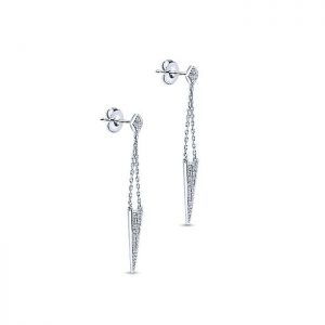 14k White Gold Diamond Drop Earrings EG11172W45JJ