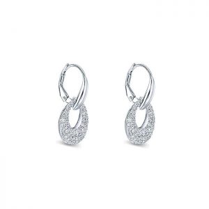 14k White Gold Diamond Drop Earrings EG11177W45JJ