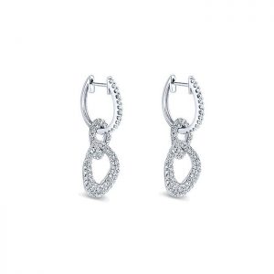 14k White Gold Diamond Drop Earrings EG11182W45JJ