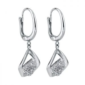 14k White Gold Diamond Drop Earrings EG11195W45JJ