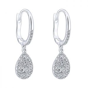 14k White Gold Diamond Drop Earrings EG11272W44JJ