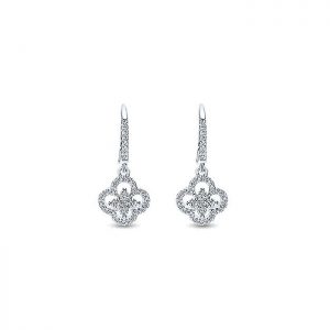 14k White Gold Diamond Drop Earrings EG11297W45JJ