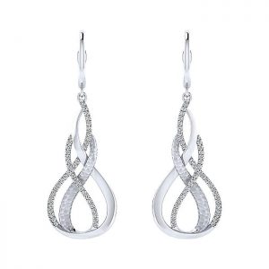 14k White Gold Diamond Drop Earrings EG11359W45JJ