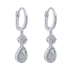 14k White Gold Diamond Drop Earrings EG11723W44JJ