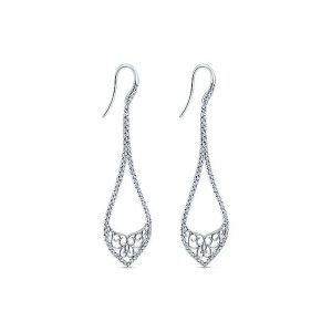 14k White Gold Diamond Drop Earrings EG11944W45JJ