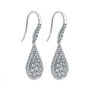 14k White Gold Diamond Drop Earrings EG11971W44JJ
