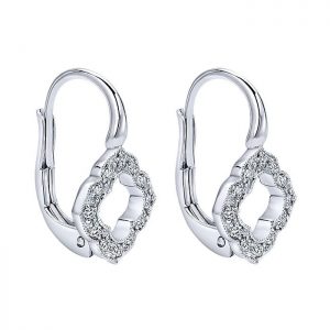 14k White Gold Diamond Drop Earrings EG12151W45JJ