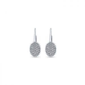 14k White Gold Diamond Drop Earrings EG12185W45JJ