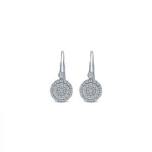 14k White Gold Diamond Drop Earrings EG12193W45JJ