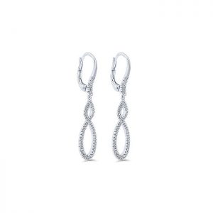 14k White Gold Diamond Drop Earrings EG12194W45JJ