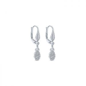 14k White Gold Diamond Drop Earrings EG12198W45JJ