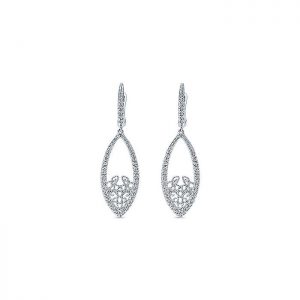 14k White Gold Diamond Drop Earrings EG12223W45JJ