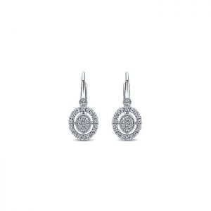 14k White Gold Diamond Drop Earrings EG12274W45JJ