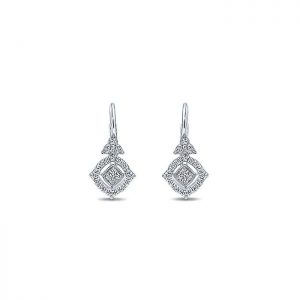 14k White Gold Diamond Drop Earrings EG12307W45JJ