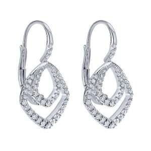 14k White Gold Diamond Drop Earrings EG12323W45JJ
