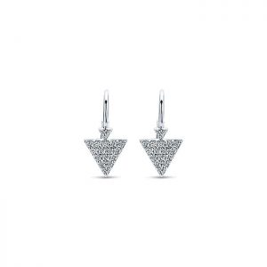 14k White Gold Diamond Drop Earrings EG12456W45JJ