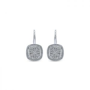 14k White Gold Diamond Drop Earrings EG12471W45JJ
