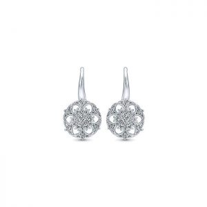 14k White Gold Diamond Drop Earrings EG12474W45JJ
