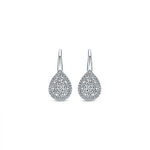 14k White Gold Diamond Drop Earrings EG12481W45JJ