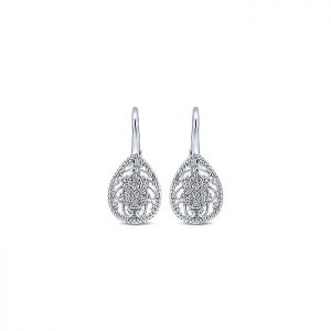 14k White Gold Diamond Drop Earrings EG12488W45JJ