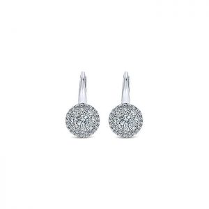 14k White Gold Diamond Drop Earrings EG12492W44JJ