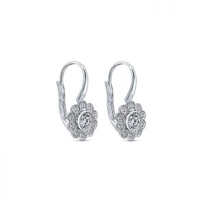 14k White Gold Diamond Drop Earrings EG12504W45JJ