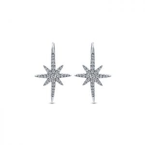 14k White Gold Diamond Drop Earrings EG12569W45JJ