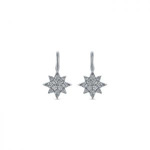 14k White Gold Diamond Drop Earrings EG12571W45JJ