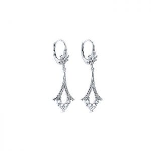 14k White Gold Diamond Drop Earrings EG12578W45JJ