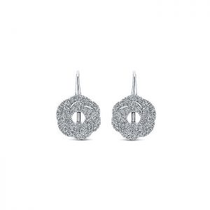 14k White Gold Diamond Drop Earrings EG12613W45JJ