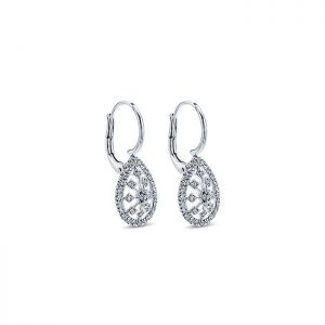14k White Gold Diamond Drop Earrings EG12648W45JJ