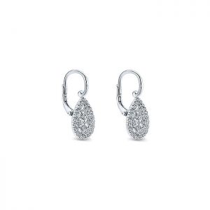 14k White Gold Diamond Drop Earrings EG12650W45JJ