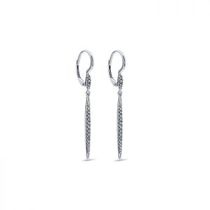 14k White Gold Diamond Drop Earrings EG12653W45JJ