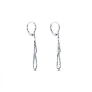 14k White Gold Diamond Drop Earrings EG12877W45JJ
