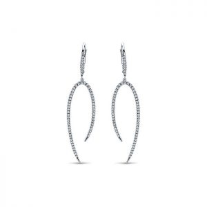 14k White Gold Diamond Drop Earrings EG12921W45JJ