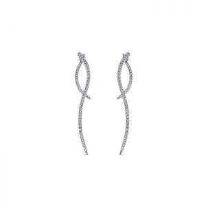 14k White Gold Diamond Drop Earrings EG12928W45JJ