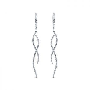 14k White Gold Diamond Drop Earrings EG12979W45JJ