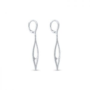 14k White Gold Diamond Drop Earrings EG13196W45JJ