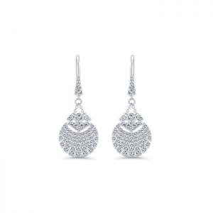 14k White Gold Diamond Drop Earrings EG13261W45JJ
