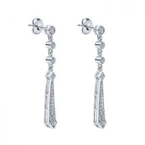 14k White Gold Diamond Drop Earrings EG9753W45JJ