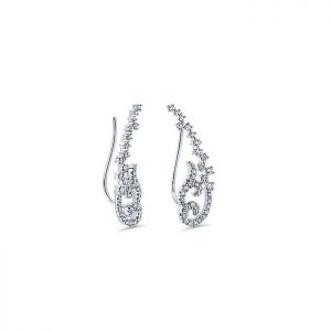 14k White Gold Diamond Earcuffs Earrings EG12932W45JJ