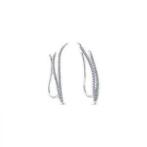 14k White Gold Diamond Earcuffs Earrings EG12937W45JJ