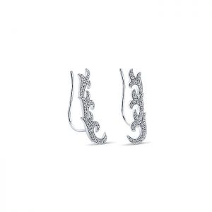 14k White Gold Diamond Earcuffs Earrings EG12940W45JJ